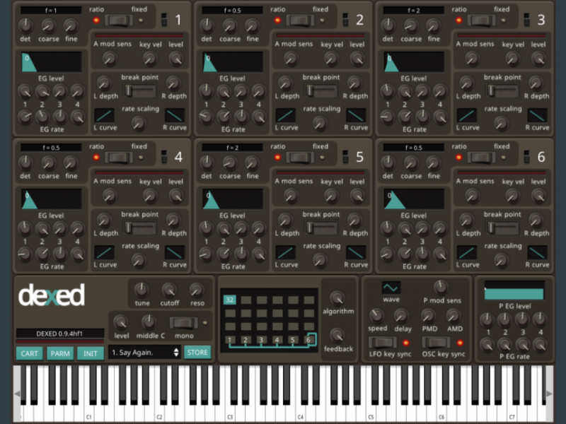 Dexed Synth en iPad Pro