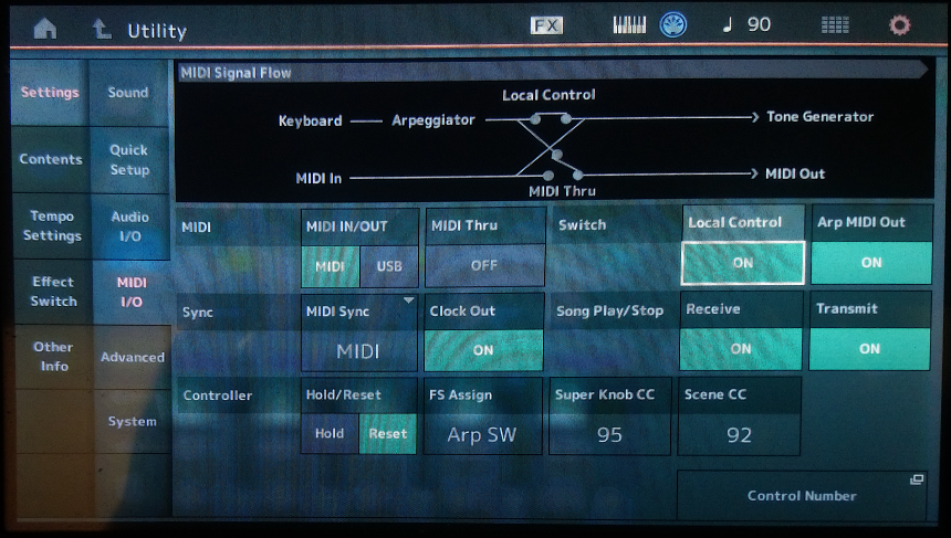 MODX/Montage Utility -> MIDI I/O