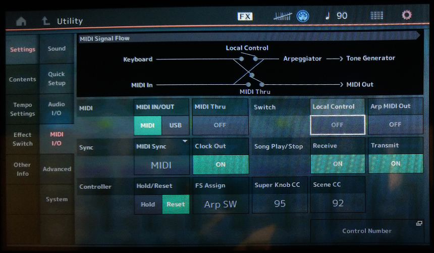 MODX/Montage Utility -> MIDI I/O