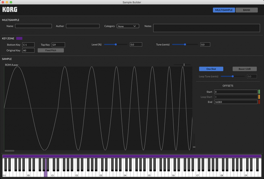 Korg sample builder