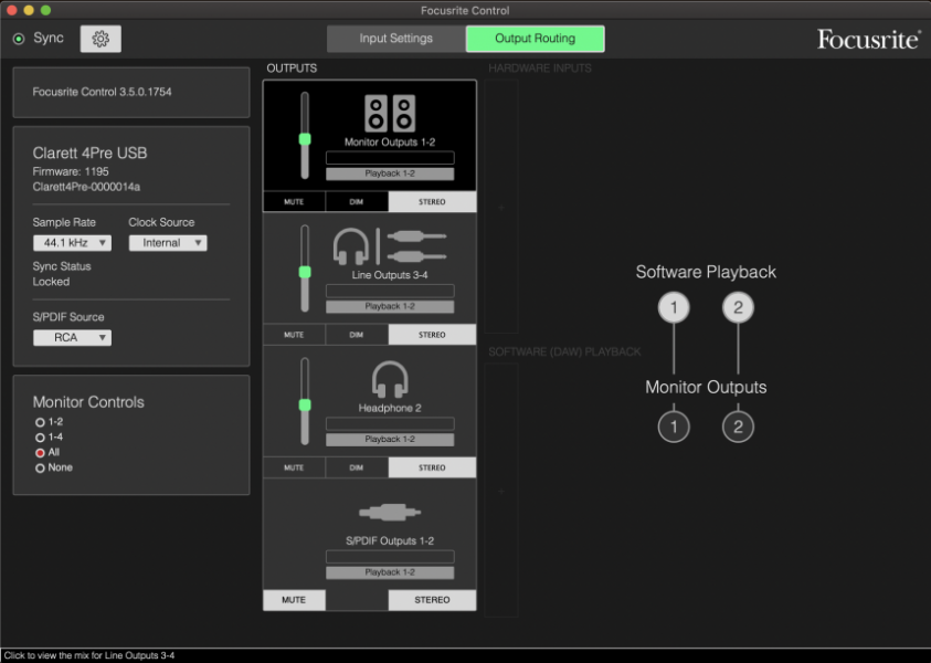 Focusrite Control - Salida