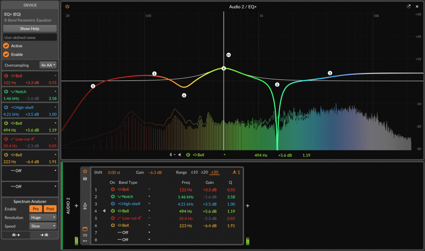 Bitwig Studio 3.2 EQ