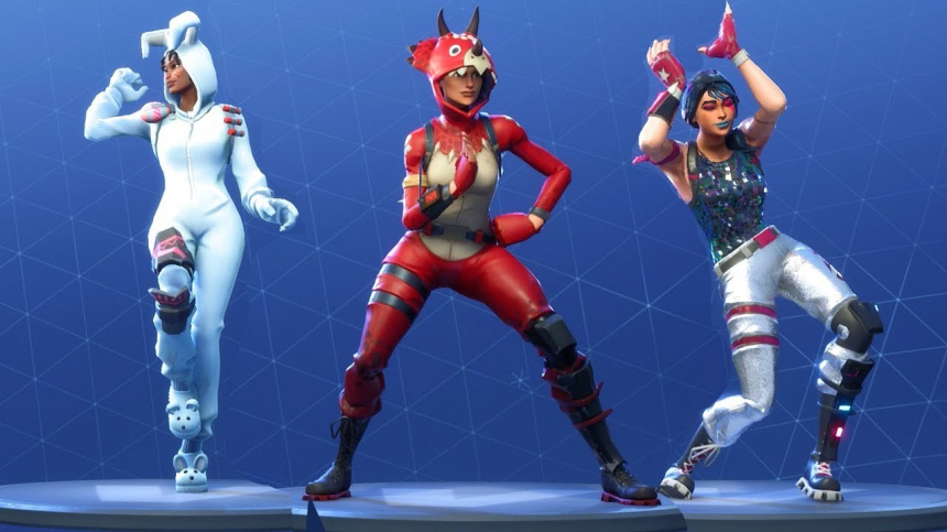 Personajes de Fornite bailando