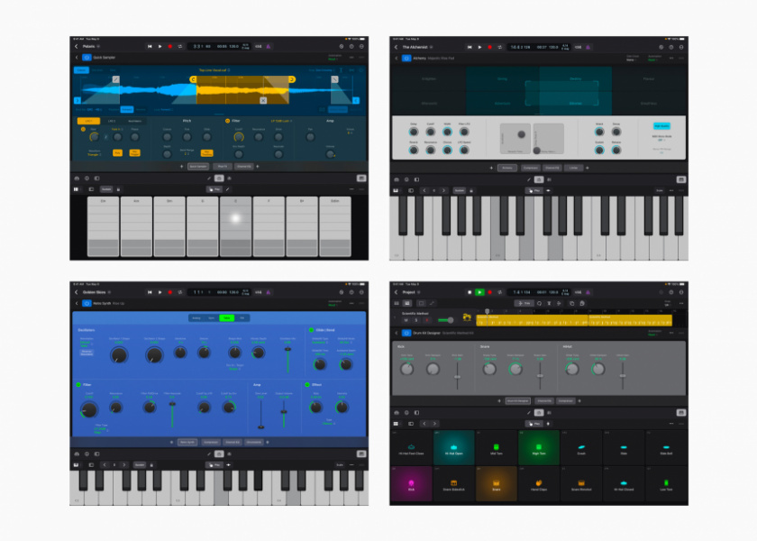 Varios instrumentos de Logic Pro for iPad