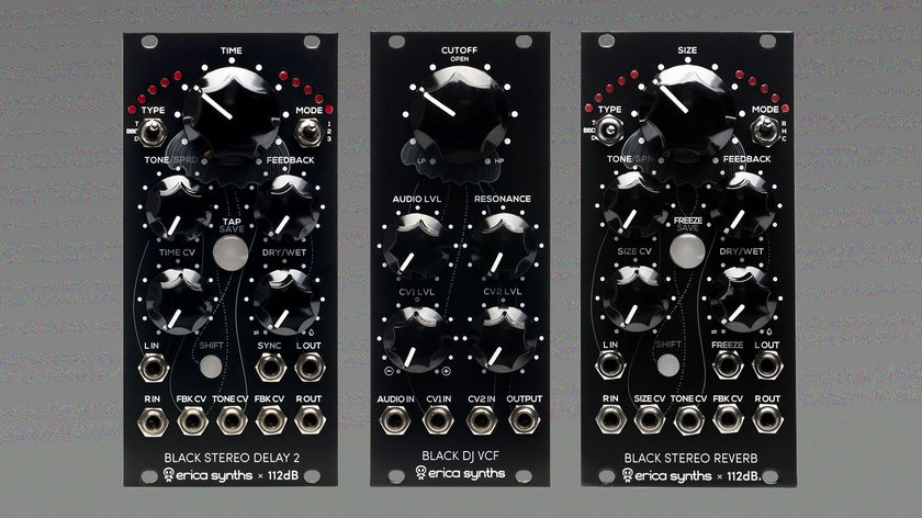 Erica Synths Black Stereo Reverb, Black Stereo Delay 2 y Black DJ CVF