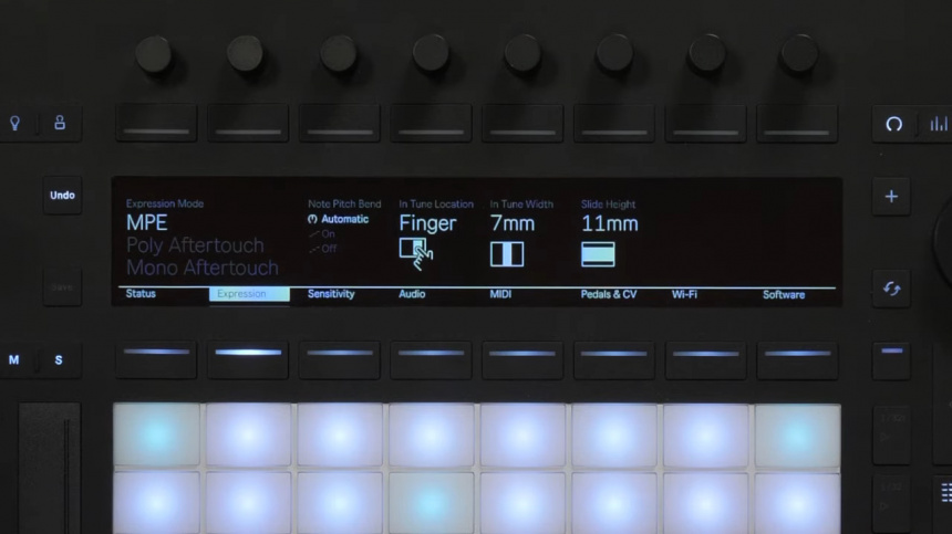Ableton Push 3, ajuste pads MPE