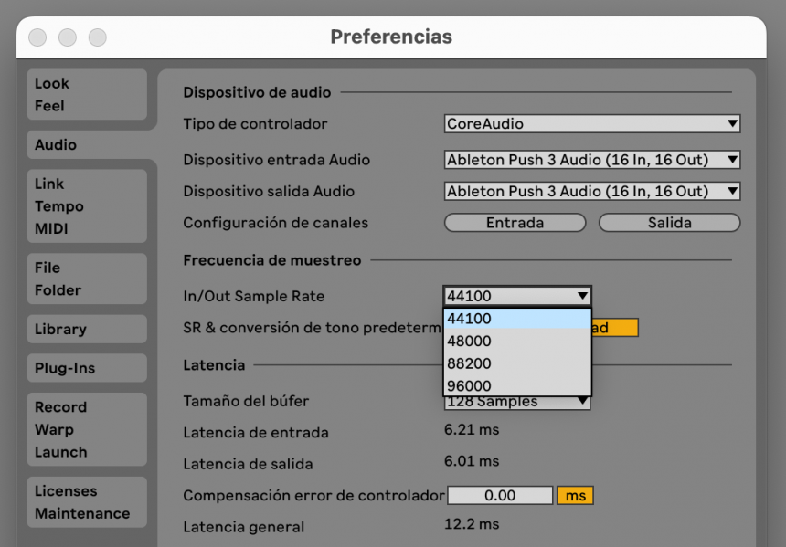 Ableton Push 3 como interfaz audio