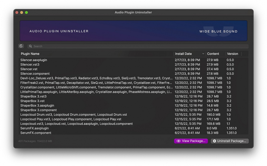 Wide Blue Sound Audio Plugin Uninstaller
