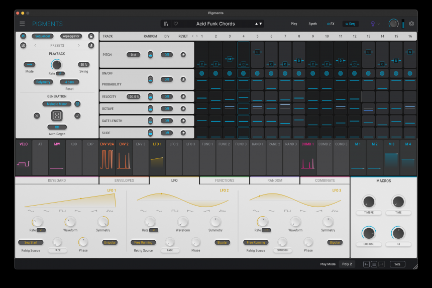 Arturia Pigments 5, secuenciador
