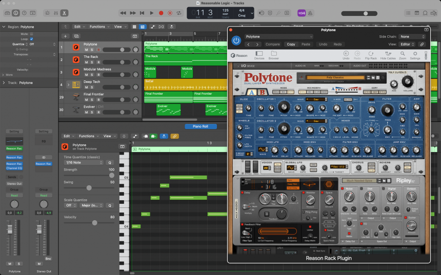 Review de Reason 13 RRP sobre Logic Pro