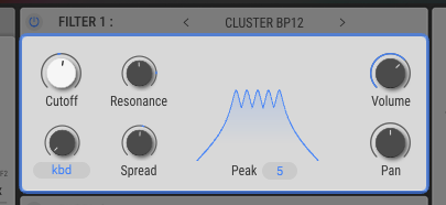 Arturia Pigments 6, cluster filter