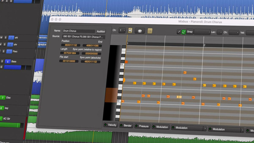 Nuevo editor MIDI de Mixbus 11