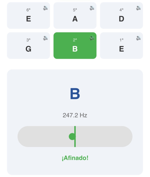Afinador de guitarra online de Guitarristas