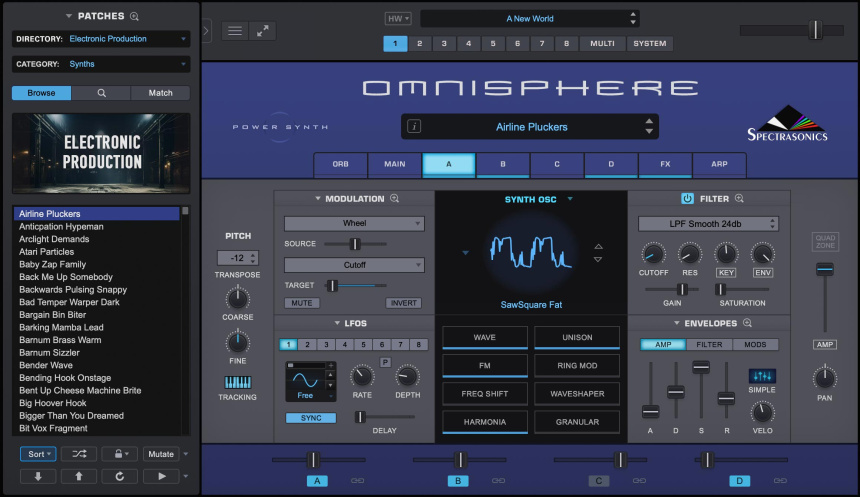 Interfaz de Spectrasonics Omnisphere 3