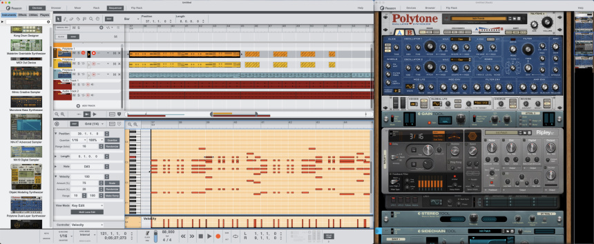 Interfaz de Reason 13