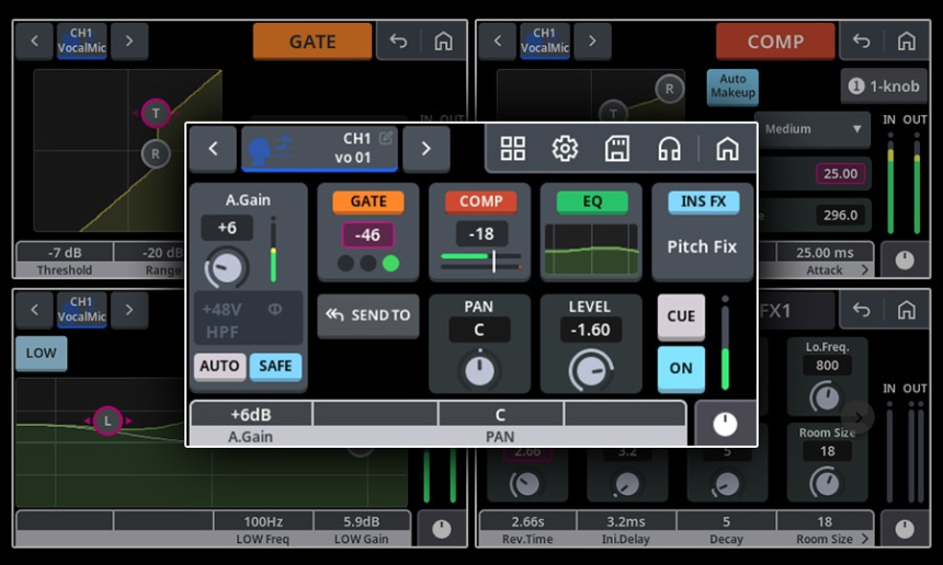 Yamaha serie MGX, pantalla