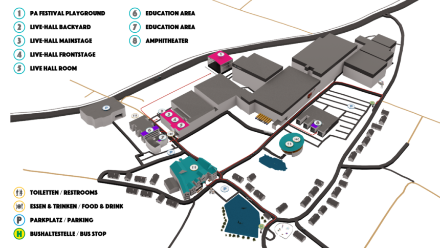 Mapa de los recintos donde tendrán lugar los Live Days de Thomann
