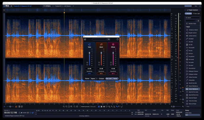 Review de iZotope RX 12 Scene Rebalance