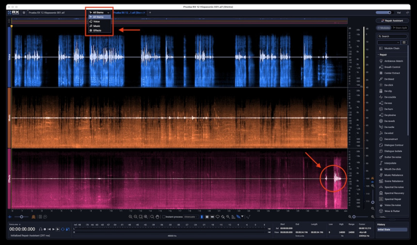 Review de iZotope RX 12 Stems View