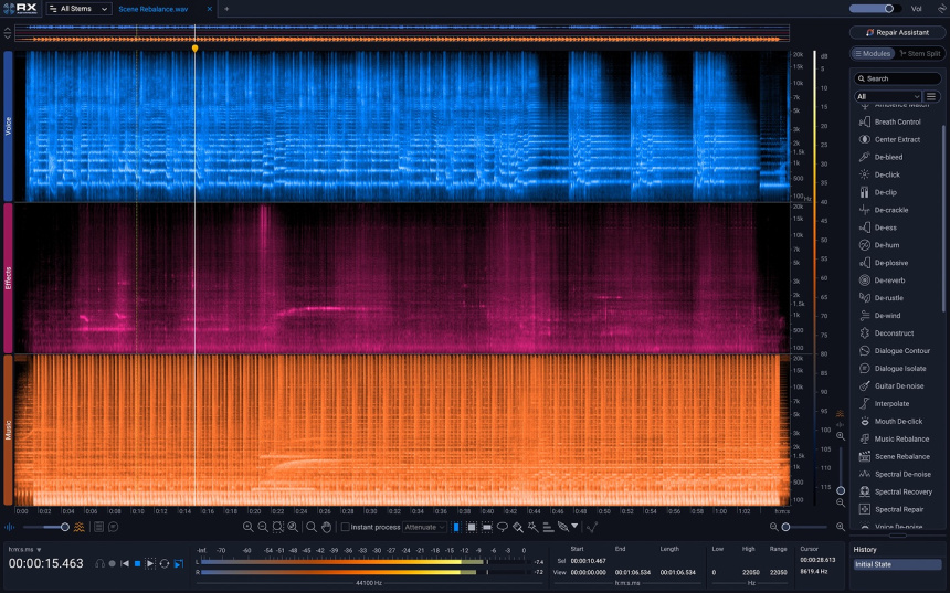 iZotope RX 12 interfaz
