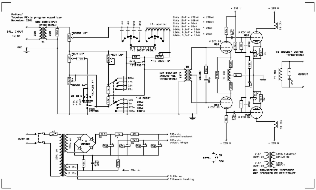 Схема pultec eqp 1a