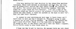 La primera fan letter de David Bowie
