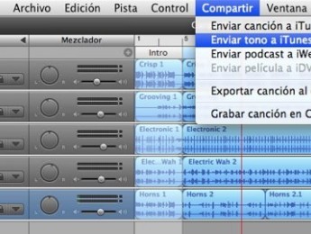 Garageband permite exportar tonos al iPhone