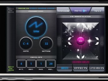 Sintetizador Noise.io para iPhone e iPod Touch