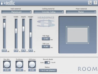 Reverb de modelado físico HeadSpace Room