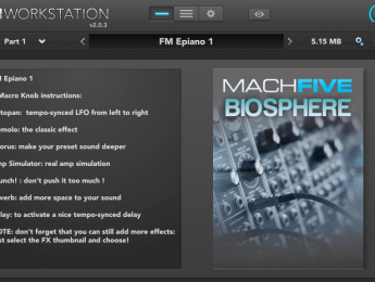 MachFive Biosphere, sonidos de sinte para UVI