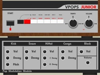 V-Pops, una emulación gratuita de Korg Minipops Junior