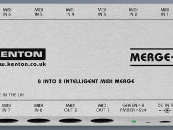 Kenton Merge-8, un MIDI merger óctuple y con modo doble 4-1