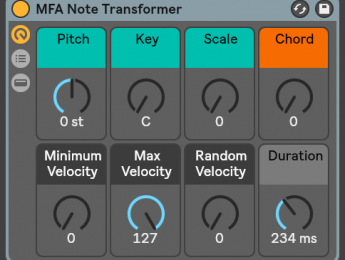 Note Transformer, un dispositivo gratuito para corrección de notas en Ableton Live