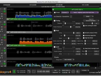 Revoice Pro 4, manipulación de tono y tiempo desde Synchro Arts
