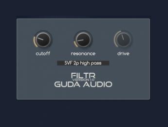 FiltR de GuDa Audio, un plugin de filtrado sencillo y gratuito