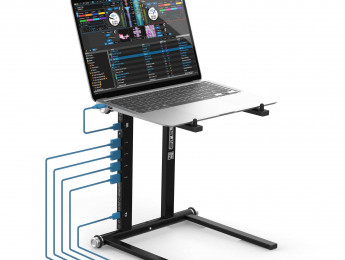 Reloop presenta un soporte para portátil con hub USB integrado