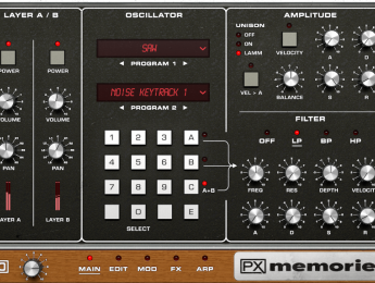 UVI PX Memories, un Lintronics Advanced Memorymoog sampleado en plugin