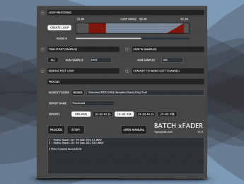 Homegrown Sounds Batch xFader, un editor de muestras por lotes para multisampling