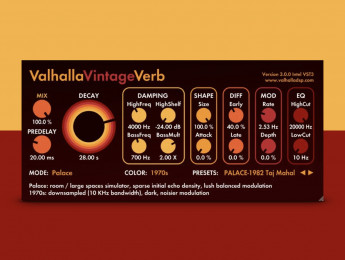 ValhallaVintageVerb v3.0.0: actualización gratuita de la popular reverb de ValhallaDSP