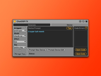 Dillon Bastan ChatDSP, un generador de instrumentos y efectos Max for Live a partir de simples prompts