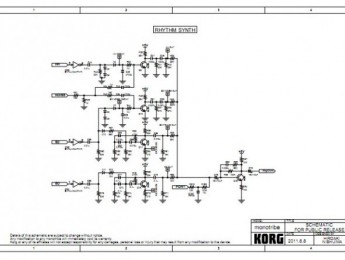 El esquema de Monotribe, liberado oficialmente por Korg