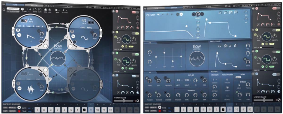 Waves Flow Motion FM Synth incluye un secuenciador de sonidos
