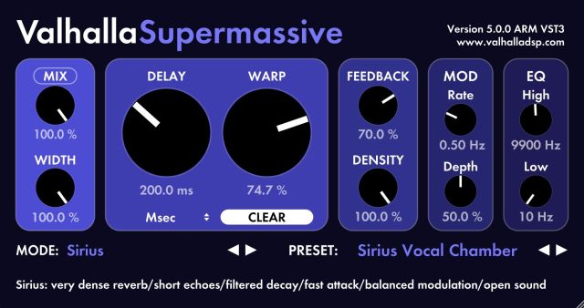 Valhalla DSP Valhalla Supermassive