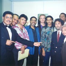 En el camerino antes de mi primera actuacion con Celia Cruz