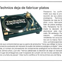 Technics deja de fabricar platos