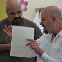 Darío Moreno director orquesta barroca de Granada, y Massimo Crispi tenor Italiano