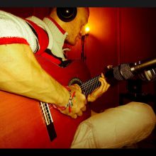 Grabando guitara