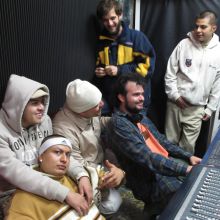 Grabando el disco de "Los Segregados" titulado "Todo es playa"