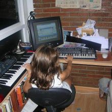 Mi hija en el estudio