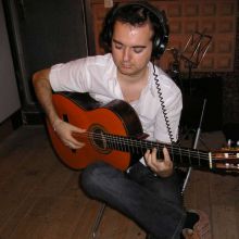 grabando guitarra